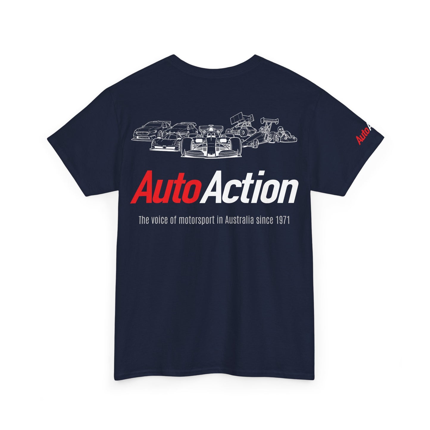 AutoAction logo racecar lineup Tee | motorsport magazine shirt