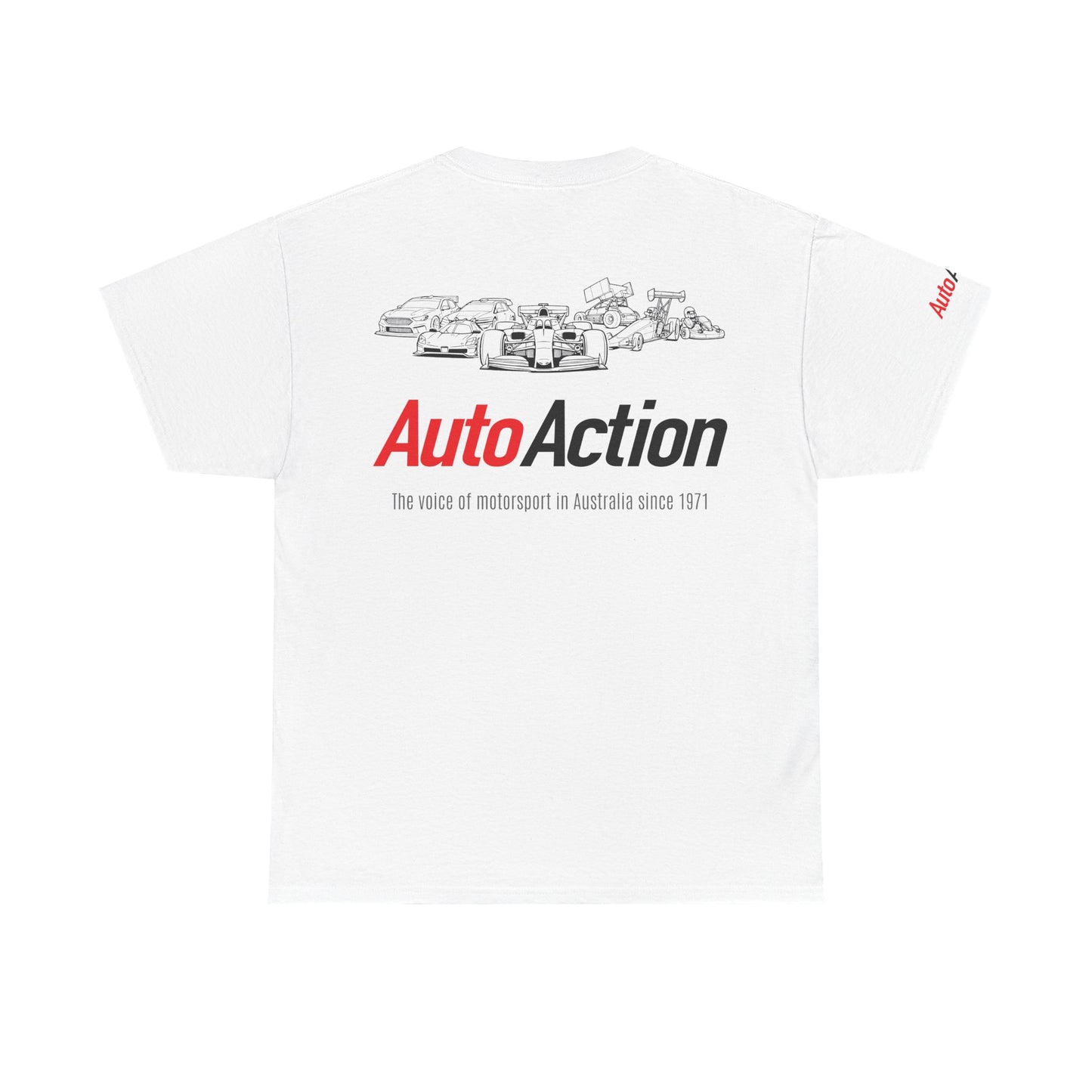 AutoAction logo racecar lineup Tee | motorsport magazine shirt