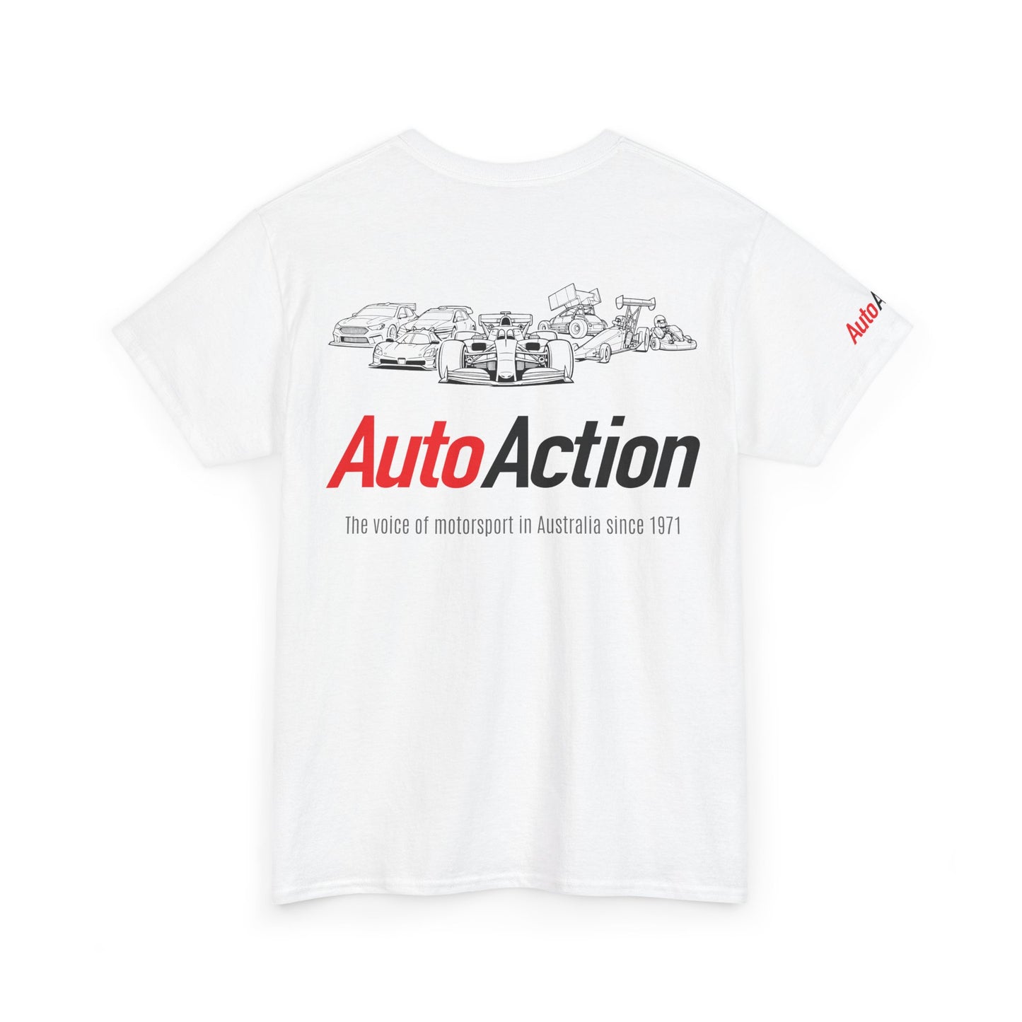 AutoAction logo racecar lineup Tee | motorsport magazine shirt