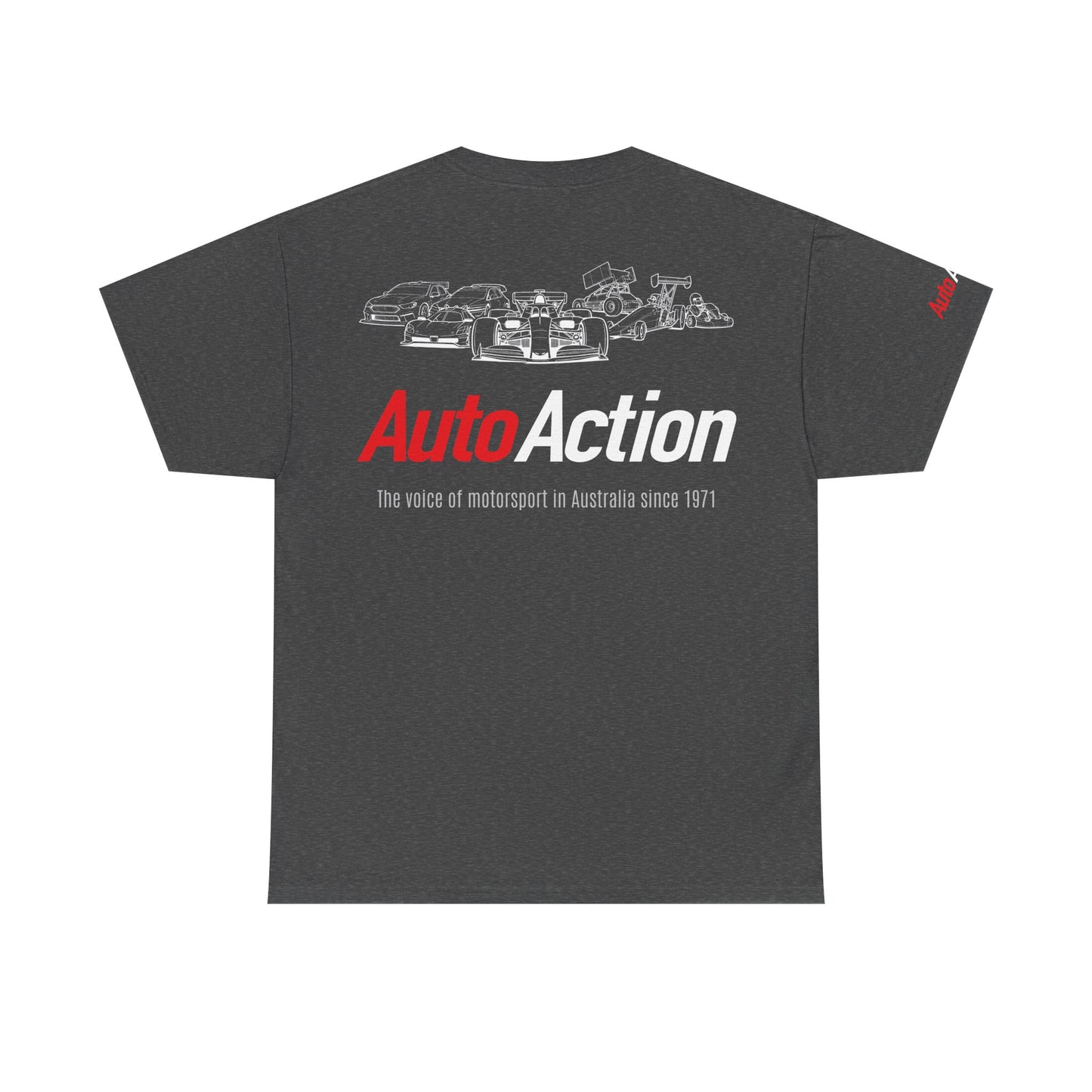 AutoAction logo racecar lineup Tee | motorsport magazine shirt