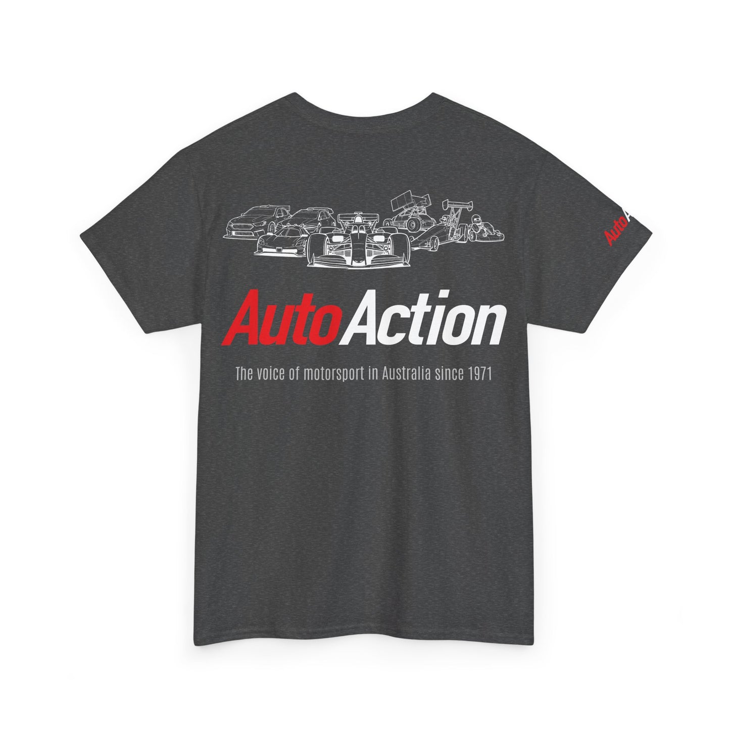 AutoAction logo racecar lineup Tee | motorsport magazine shirt
