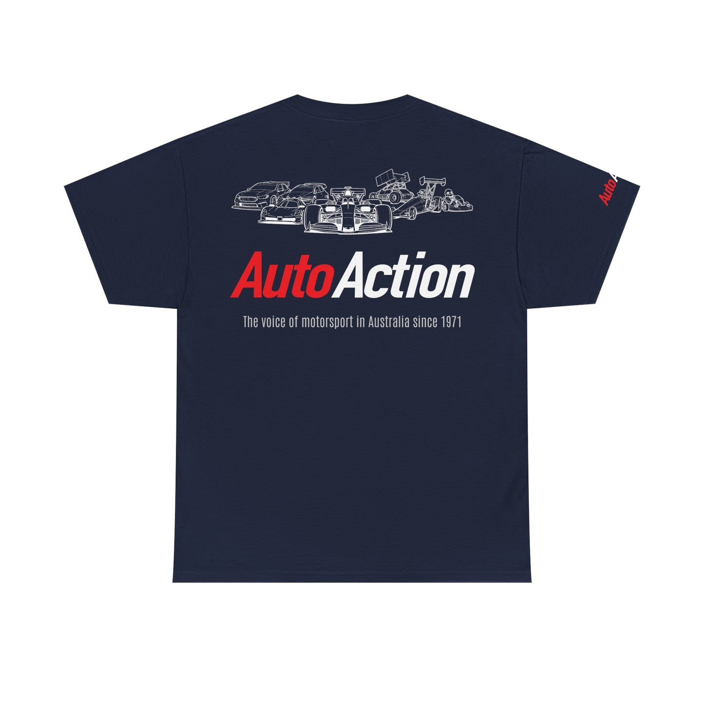 AutoAction logo racecar lineup Tee | motorsport magazine shirt