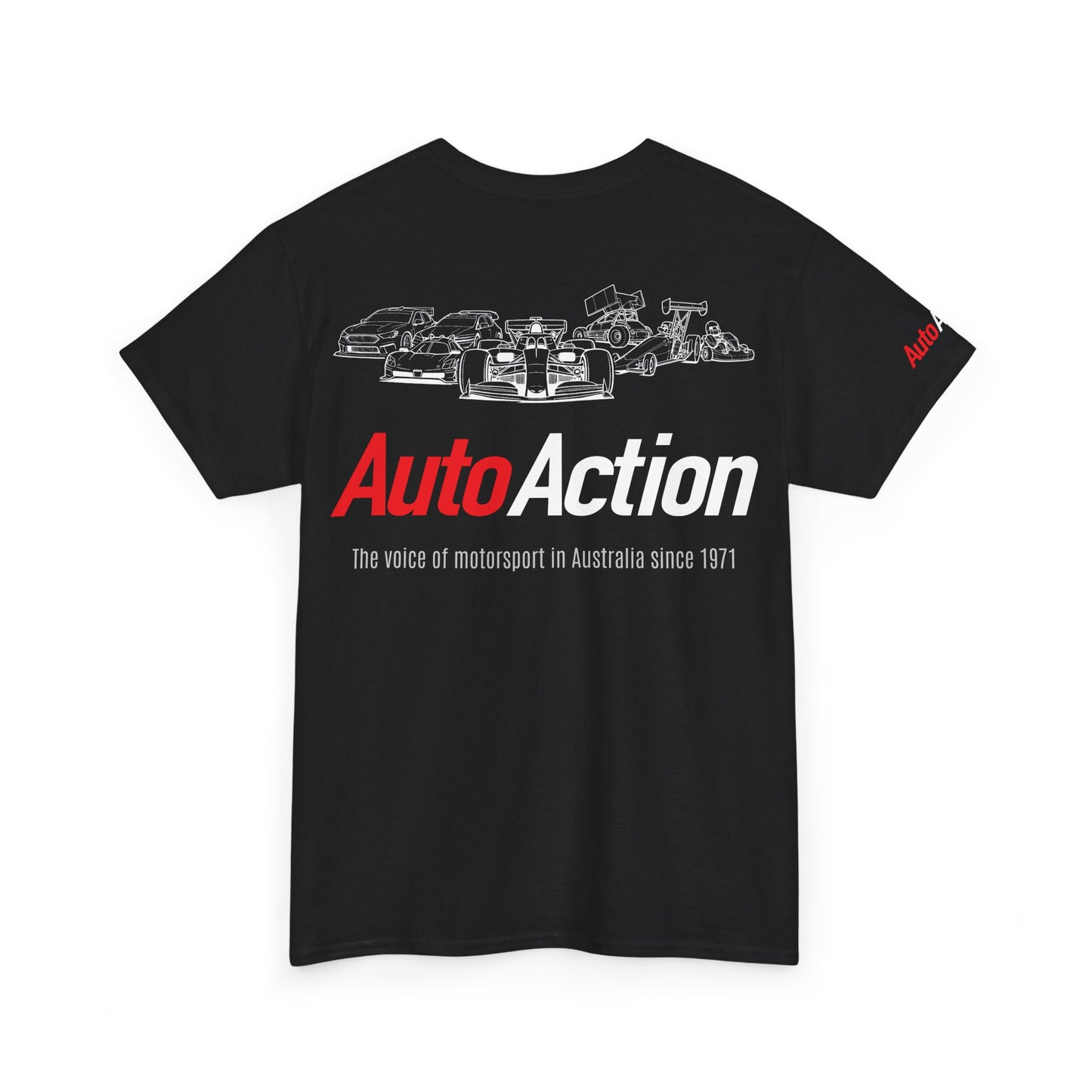 AutoAction logo racecar lineup Tee | motorsport magazine shirt